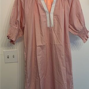 Oddi Elegant Pink Boutique Tunic Midi Dress with Pockets